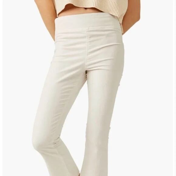 Free People Soft Side Zipper Pants In My Feelings Velvet Crop Slim Flare Vintage - Picture 4 of 11